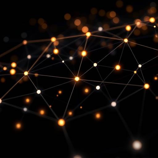 Abstract representation of connected nodes and data streams symbolizing accessibility and inclusion.