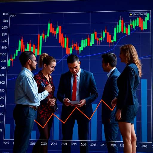 Diverse group of professionals collaborating on financial charts