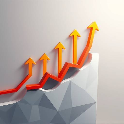 Illustration of a business growth chart with arrows pointing upwards