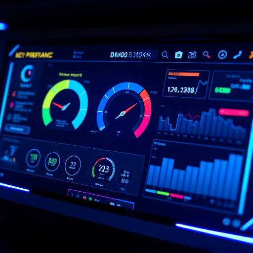 Illustration of a digital dashboard with key performance indicators