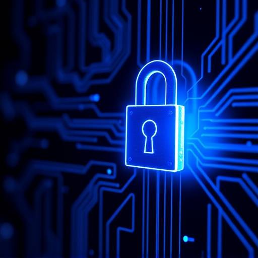 Illustration of a secure digital lock symbolizing website security and data protection.